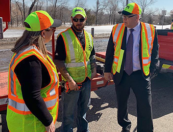 Photo of Sheila Kauppi, Dan Backsen and Gov. Walz.